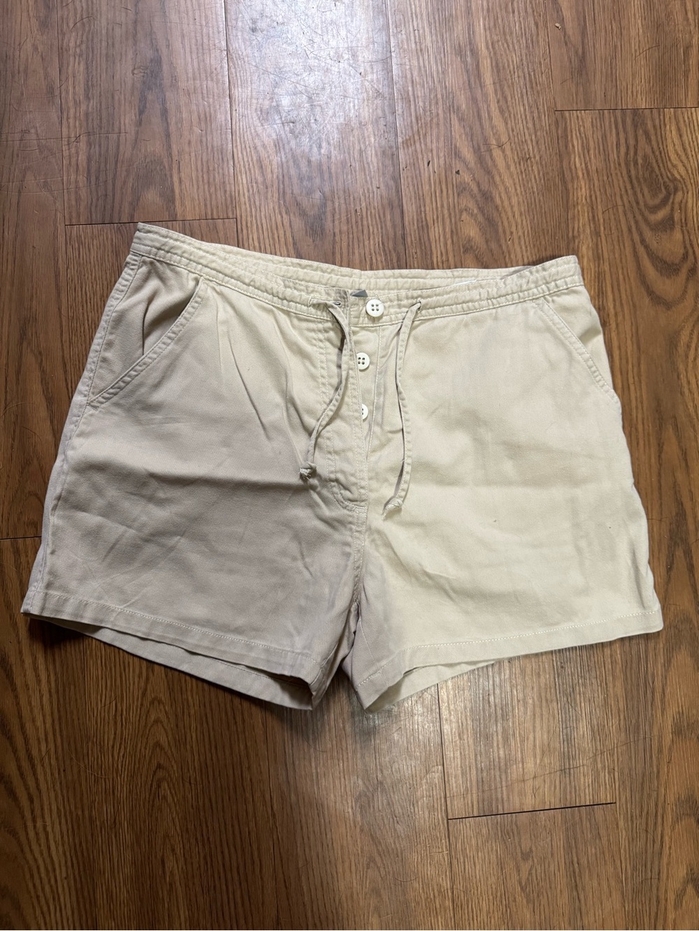 Women's 100% cotton Neutral Drawstring Shorts - Cream Beach Athletic Summer